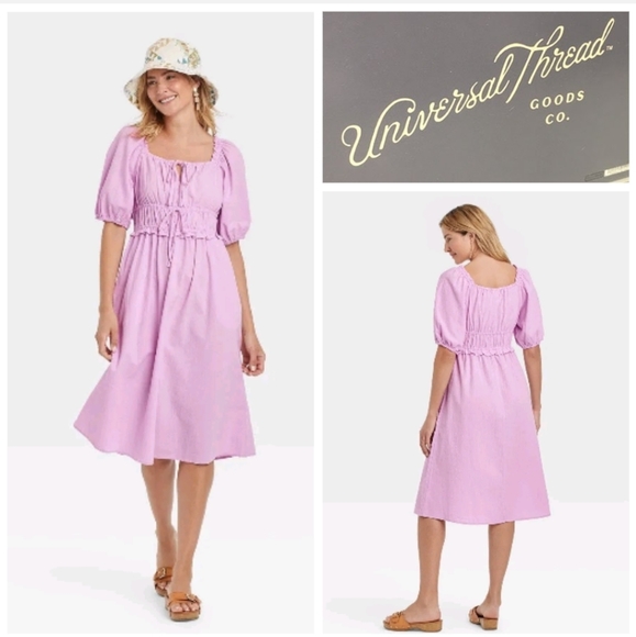 Universal Thread Dresses & Skirts - Universal Thread Dress Chalk Violet Purple Puff Sleeve . Size S
